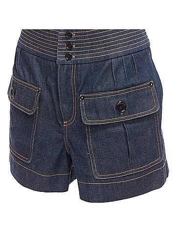 Chloé Chloe Denim Cargo Pocket Shorts (view 2)