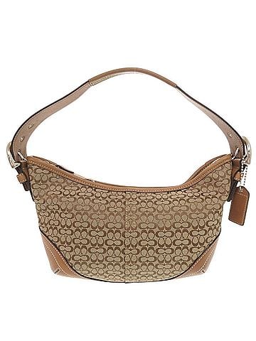 Coach Coach Mini Signature 6351 Canvas Leather Brown One-Shoulder Hobo Shoulder Bag (0693COACH) (view 1)