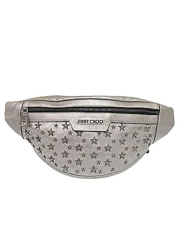 Jimmy Choo Jimmy Choo Star Studded Waist Bag, Leather, Silver, Body Bag 0485JIMMY CHOO (view 1)