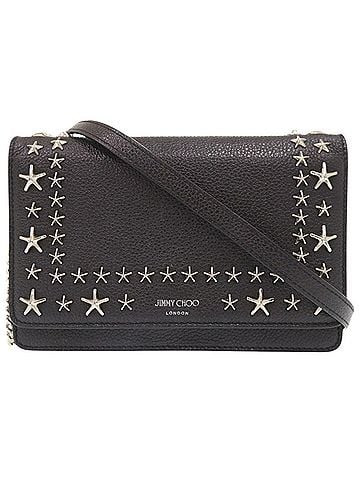 Jimmy Choo Jimmy Choo Palace Star Studded Leather Black Chain Shoulder Wallet Bag 0358 (view 1)