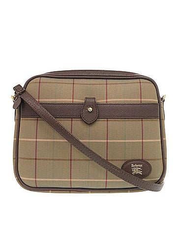 Burberry Burberry Check Nylon Khaki Brown Shoulder Bag 1091BURBERRY (view 1)