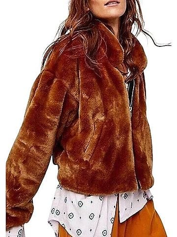 Free People Furry Bomber Jacket Jacket (view 1)