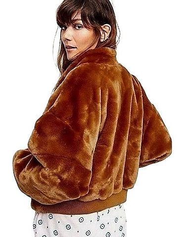 Free People Furry Bomber Jacket Jacket (view 2)