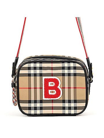 Burberry Burberry Shoulder Bag Nova Check B Patch Nylon Leather 8023901 BURBERRY Black Handbag (view 1)