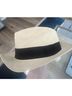 J.Crew 100% Straw Tan Black Hat Size M - photo 6