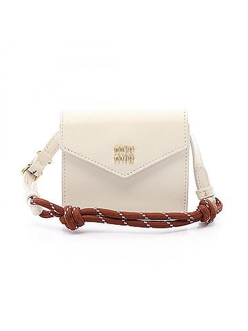 Miu Miu Miu Miu Miu business card holder/card case/wallet/coin purse/wallet, leather, women's, white, 5MT024 (view 1)