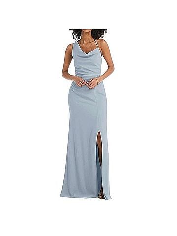 Dessy Collection One Shoulder Draped Cowlneck Maxi Dress Cocktail Dress (view 1)