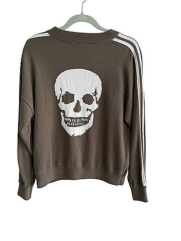 Skull Cashmere Pullover Sweater (view 1)