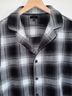 SKIMS 100% Polyester Plaid Black White Gray Button-Down Shirt Size M - photo 3