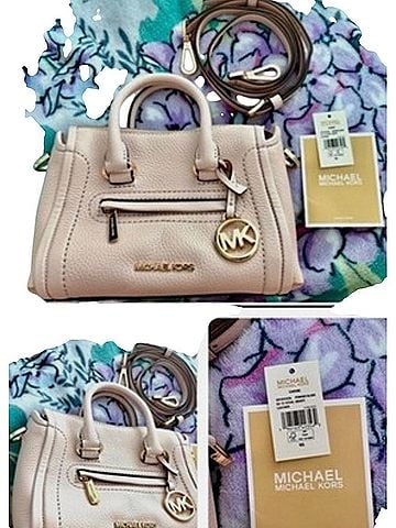 Michael Kors Carine Mini Blush Pink NWT Leather Satchel (view 2)