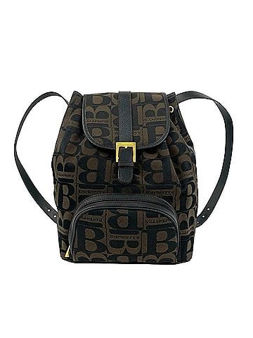 Burberry Burberrys Vintage Logo Hardware All-Over Print Canvas Leather Backpack Daypack Brown 07049 (view 1)