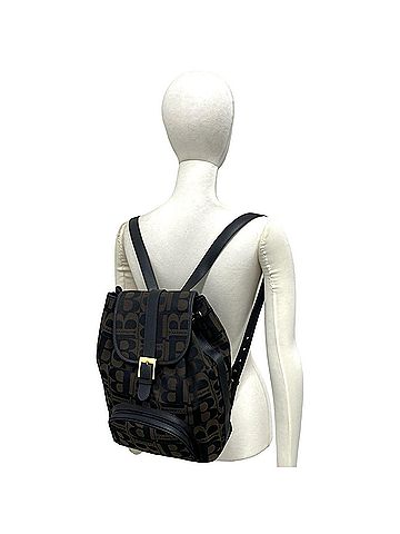 Burberry Burberrys Vintage Logo Hardware All-Over Print Canvas Leather Backpack Daypack Brown 07049 (view 2)