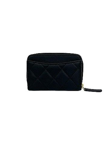 Chanel CHANEL Matelassé Coco Mark Lambskin Leather Round Zip Wallet/Coin Case Black 60337 (view 2)