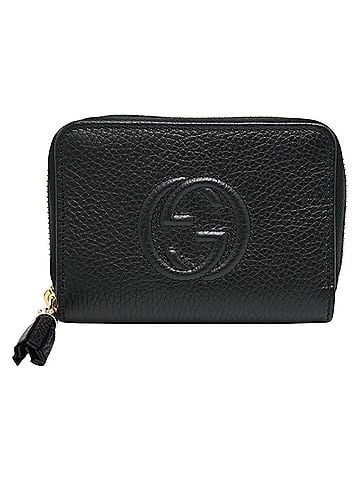 Gucci Gucci Soho Interlocking G *Outlet Item* Women's/Men's Wallet/Coin Case 598209 Leather Black (view 1)