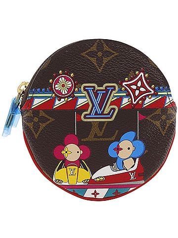 Louis Vuitton Louis Vuitton Portemonnaie Ron Vivienne Coin Case, 2020 Holiday Limited Edition, M69749, Monogram Canvas, Brown, TJ3240, Unisex (view 1)