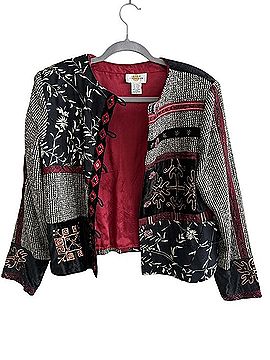 Sandy Starkman Open-Front Patchwork Blazer Blazer (view 1)