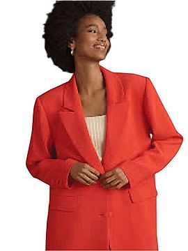 Good American Bold Orange Oversized Blazer Blazer (view 2)