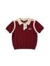 Alo Red Ivory Short Sleeve Button-Down Shirt Size S - photo 1