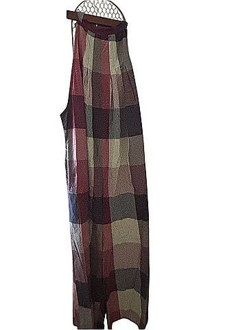 World Market Madras Plaid Wide Leg Overalls Jumpsuit Jumpsuit (view 2)