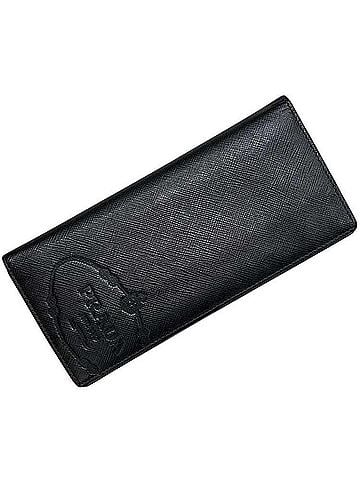 Prada Prada Bi-fold Long Wallet 2MV836 107A PRADA Leather Saffiano Black NERO Men's Embossed (view 1)