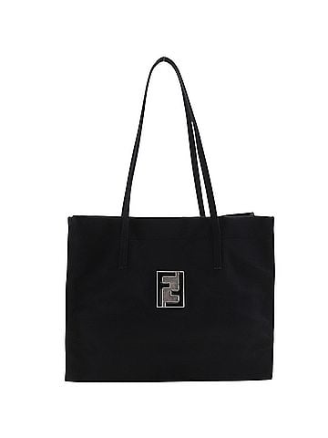 Fendi Fendi FENDI Logo Plate Tote Bag Nylon Black A5 With Women's (view 1)