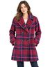 Sam Edelman 100% Polyester Plaid Pink Red Coat Size S - photo 1