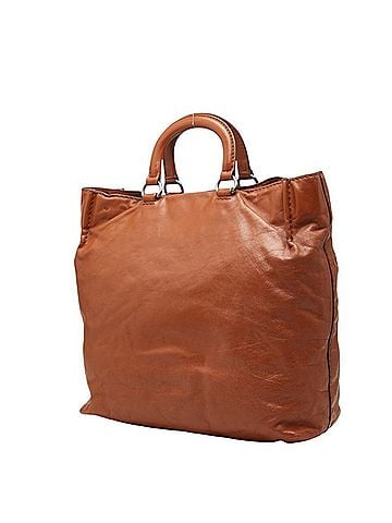 Prada Prada Triangle Logo Plate Tote Bag Shoulder 2-Way Brown Leather Women's PRADA (view 2)