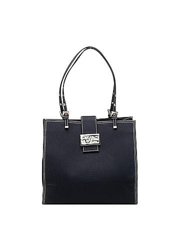 Fendi Fendi FF Logo Buckle Tote Bag Shoulder Navy Canvas Women's FENDI (view 1)