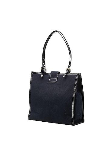 Fendi Fendi FF Logo Buckle Tote Bag Shoulder Navy Canvas Women's FENDI (view 2)
