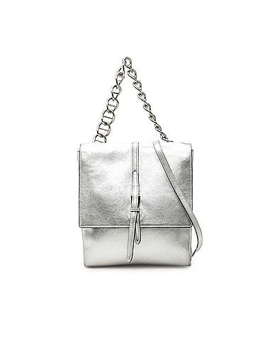 Prada Prada Chain Handbag Shoulder Bag 2-Way Silver Leather Women's PRADA (view 1)