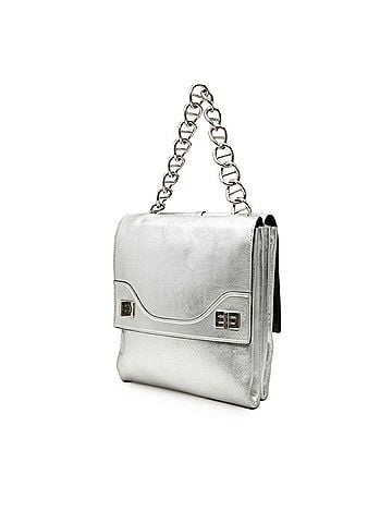 Prada Prada Chain Handbag Shoulder Bag 2-Way Silver Leather Women's PRADA (view 2)