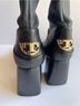 Tory Burch 100% Leather Solid Black Heels Size 9 1/2 - photo 3