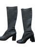 Tory Burch 100% Leather Solid Black Heels Size 9 1/2 - photo 2