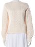 Proenza Schouler Solid Graphic White Ivory Wool Pullover Sweater Size L - photo 1