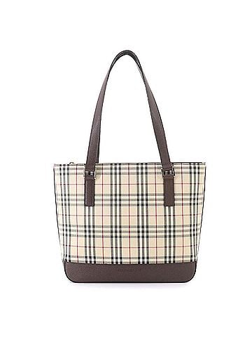 Burberry Burberry Nova Check Handbag, Canvas and Leather, Beige Brown. (view 1)