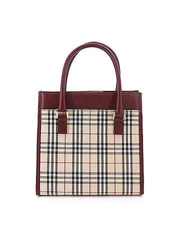 Burberry Burberry Nova Check Handbag, Canvas and Leather, Beige, Bordeaux, Gold Hardware. (view 1)