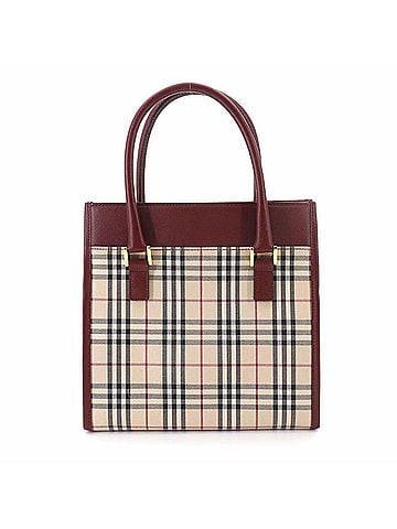 Burberry Burberry Nova Check Handbag, Canvas and Leather, Beige, Bordeaux, Gold Hardware. (view 2)