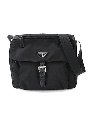 Prada Prada PRADA Shoulder Handbag Nylon Saffiano Leather Nero 1BD994 Silver Hardware Black Bag (view 1)