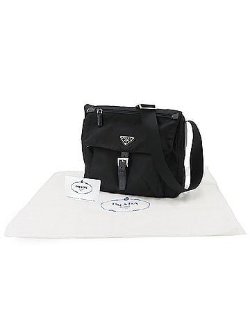 Prada Prada PRADA Shoulder Handbag Nylon Saffiano Leather Nero 1BD994 Silver Hardware Black Bag (view 2)