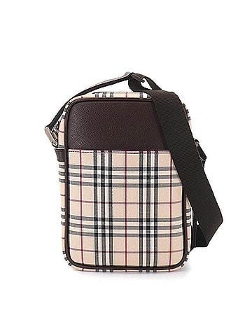 Burberry Burberry Nova Check Shoulder Handbag, Canvas and Leather, Beige/Brown, Silver Hardware. (view 2)