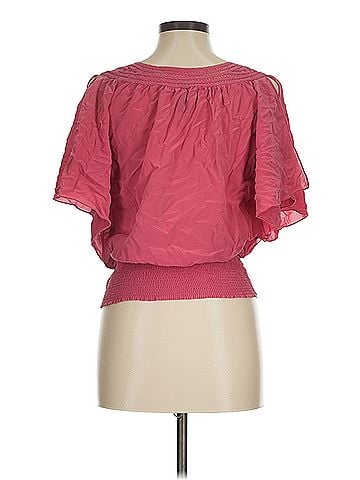 White House Black Market White House Black Market Short Sleeve Silk Top (view 2)