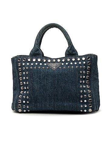 Prada Small Denim Canapa Bijoux Satchel (view 1)