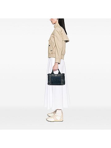 Prada Small Denim Canapa Bijoux Satchel (view 2)