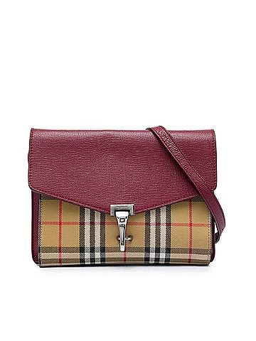 Burberry Small Leather and House Check Canvas Derby Macken Crossbody (view 1)