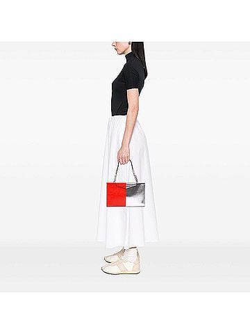 Fendi Bicolor Metallic Leather Grande Clutch with Chain (view 2)