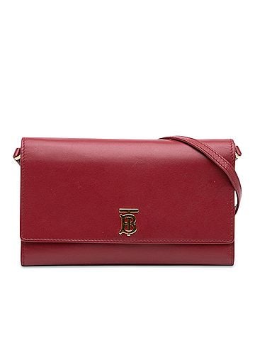 Burberry Leather TB Wallet On Strap (view 1)