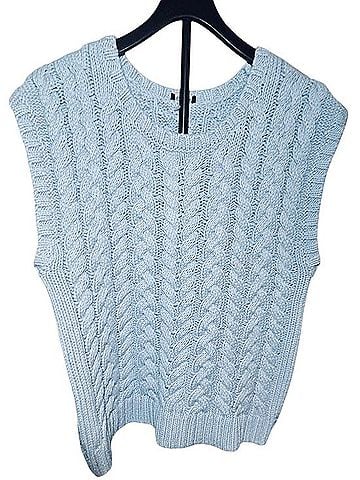 Talbots Pale Blue Cable-Knit Sleeveless Vest Visor (view 1)