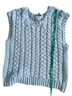 Talbots Pale Blue Cable-Knit Sleeveless Vest Visor - photo 8