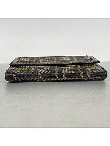 Fendi Fendi Tri-fold Wallet, Zucca Nylon Canvas, Brown, Women's (view 2)