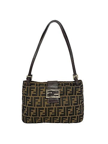 Fendi Fendi Zucca Nylon Canvas Shoulder Bag, Brown, Women's (view 1)